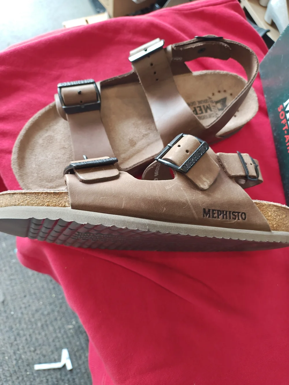 Mephisto Brown Leather Men's Buckle Sandals 9